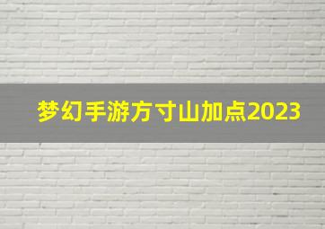 梦幻手游方寸山加点2023