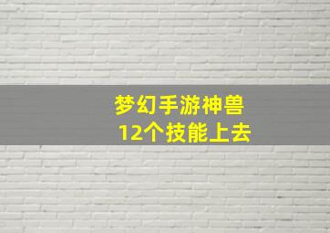 梦幻手游神兽12个技能上去