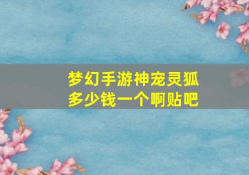 梦幻手游神宠灵狐多少钱一个啊贴吧