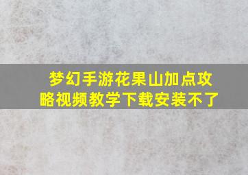 梦幻手游花果山加点攻略视频教学下载安装不了