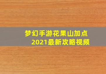 梦幻手游花果山加点2021最新攻略视频