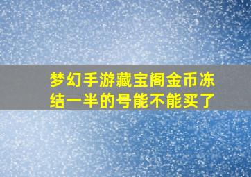 梦幻手游藏宝阁金币冻结一半的号能不能买了