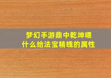 梦幻手游鼎中乾坤喂什么给法宝精魄的属性