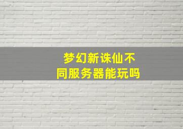 梦幻新诛仙不同服务器能玩吗