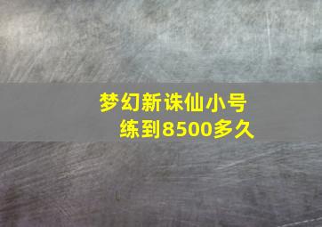 梦幻新诛仙小号练到8500多久