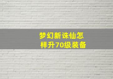 梦幻新诛仙怎样升70级装备