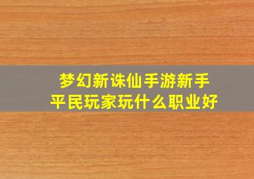 梦幻新诛仙手游新手平民玩家玩什么职业好