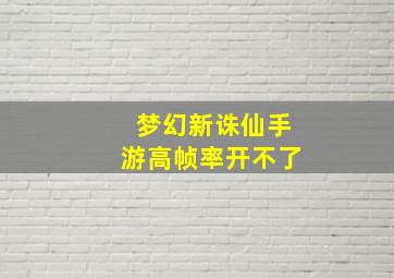 梦幻新诛仙手游高帧率开不了