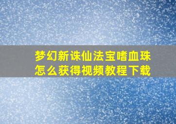 梦幻新诛仙法宝嗜血珠怎么获得视频教程下载