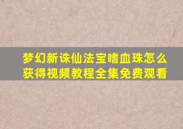 梦幻新诛仙法宝嗜血珠怎么获得视频教程全集免费观看