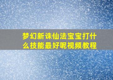 梦幻新诛仙法宝宝打什么技能最好呢视频教程