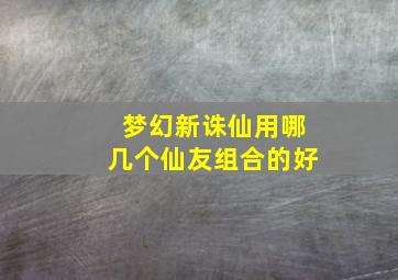 梦幻新诛仙用哪几个仙友组合的好