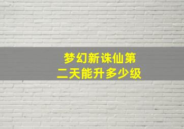 梦幻新诛仙第二天能升多少级