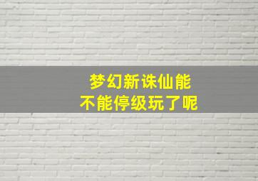 梦幻新诛仙能不能停级玩了呢