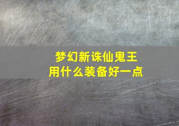 梦幻新诛仙鬼王用什么装备好一点