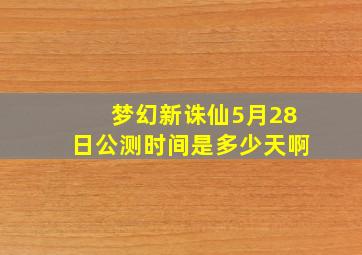 梦幻新诛仙5月28日公测时间是多少天啊