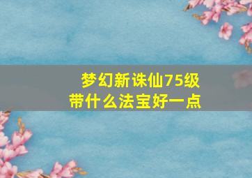 梦幻新诛仙75级带什么法宝好一点