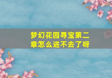 梦幻花园寻宝第二章怎么进不去了呀