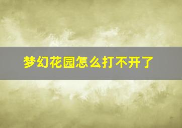 梦幻花园怎么打不开了