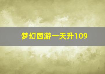 梦幻西游一天升109