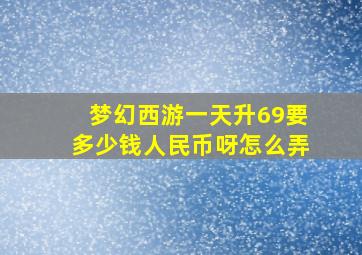 梦幻西游一天升69要多少钱人民币呀怎么弄