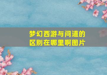 梦幻西游与问道的区别在哪里啊图片