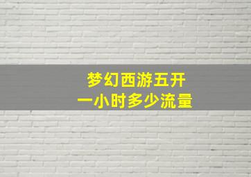 梦幻西游五开一小时多少流量