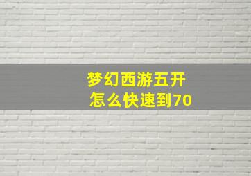 梦幻西游五开怎么快速到70