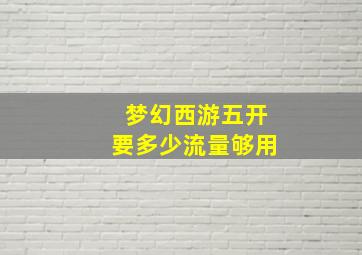 梦幻西游五开要多少流量够用