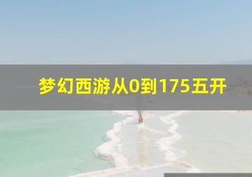 梦幻西游从0到175五开