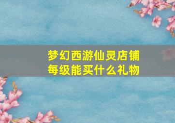 梦幻西游仙灵店铺每级能买什么礼物