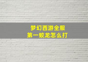 梦幻西游全服第一蛟龙怎么打