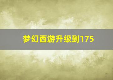 梦幻西游升级到175