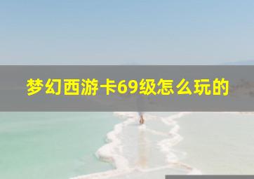 梦幻西游卡69级怎么玩的