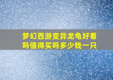 梦幻西游变异龙龟好看吗值得买吗多少钱一只