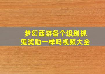 梦幻西游各个级别抓鬼奖励一样吗视频大全