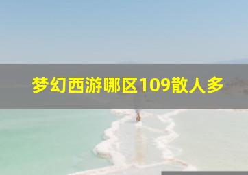 梦幻西游哪区109散人多