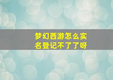 梦幻西游怎么实名登记不了了呀