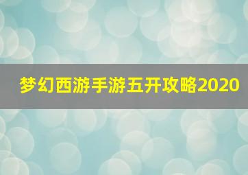 梦幻西游手游五开攻略2020