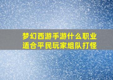 梦幻西游手游什么职业适合平民玩家组队打怪