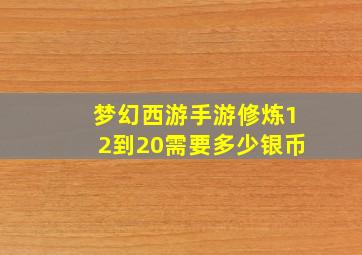 梦幻西游手游修炼12到20需要多少银币