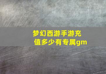 梦幻西游手游充值多少有专属gm