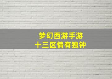 梦幻西游手游十三区情有独钟