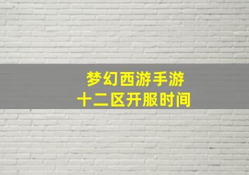 梦幻西游手游十二区开服时间