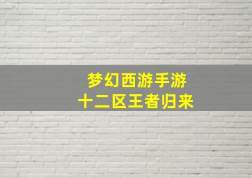 梦幻西游手游十二区王者归来