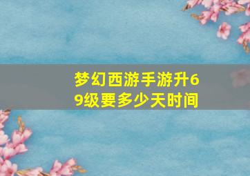 梦幻西游手游升69级要多少天时间