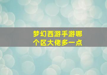 梦幻西游手游哪个区大佬多一点