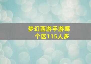 梦幻西游手游哪个区115人多