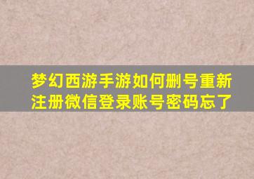 梦幻西游手游如何删号重新注册微信登录账号密码忘了