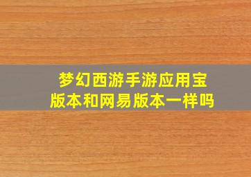 梦幻西游手游应用宝版本和网易版本一样吗